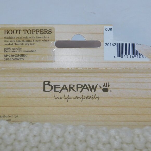 Bearpaw Cream Knit Boot Toppers New Unused - Picture 5 of 7